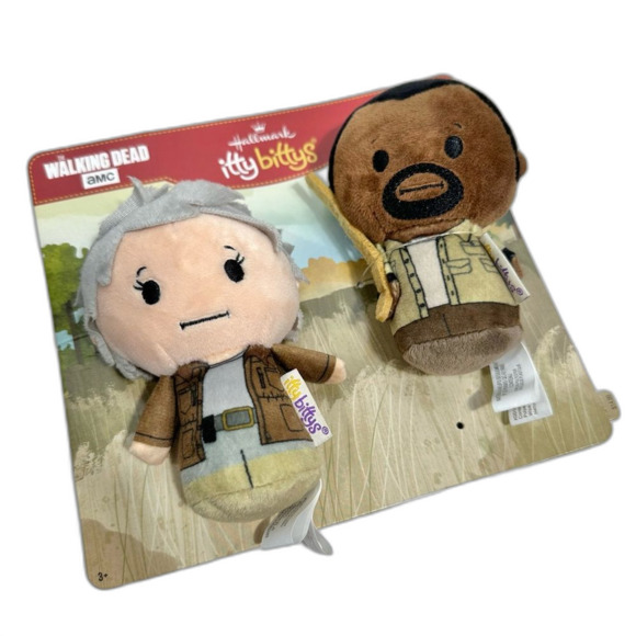 Hallmark Itty Bittys Walking Dead Carol & Morgan Plush Set NWT One Size Zombie - Picture 2 of 12